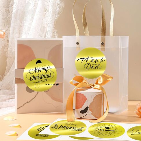 PARLAIM 2"Thermal Label Stickers,Brashed Golden Circle Thermal Labels, Self Adhesive Direct Round Thermal Sticker Label for Name Tag DIY Custom Business- 400PCS(Brashed Glod) in Saudi Arabia