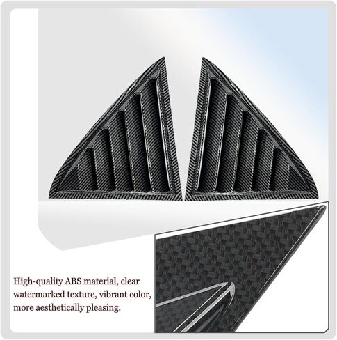 Window Louver 2Pcs Side Vent Window Louvers for Chrysler 300 2015-2023, ABS Print Sport Window Decorative Covers, Exterior Trim Accessories - Bright Black in Kuwait