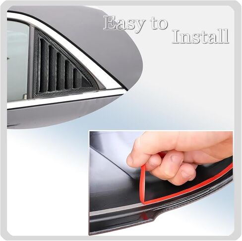 Window Louver 2Pcs Side Vent Window Louvers for Chrysler 300 2015-2023, ABS Print Sport Window Decorative Covers, Exterior Trim Accessories - Bright Black in Kuwait