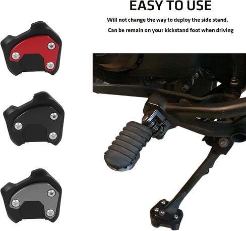 CHIFUN Kickstand Enlarger Pad Foot Side Parking Stand Extension Plate Replacement for Honda Rebel 300 500 CMX300 CMX500 2017-2022(Black) in Saudi Arabia