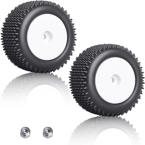 Mounted Rear Wheels for Losi Mini T 2.0 Replacement 1/18 Off Road Step Pin Tires(Yellow) in Saudi Arabia