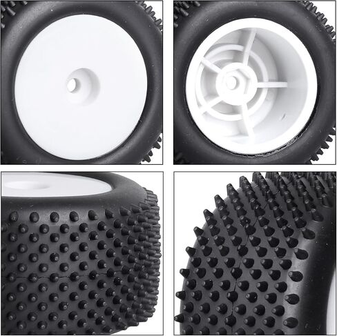 Mounted Rear Wheels for Losi Mini T 2.0 Replacement 1/18 Off Road Step Pin Tires(Yellow) in Saudi Arabia