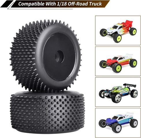 Mounted Rear Wheels for Losi Mini T 2.0 Replacement 1/18 Off Road Step Pin Tires(Yellow) in Saudi Arabia