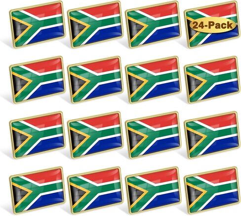 12/24/50/100Pcs South Africa Flag Lapel Pins Bulk - Metal South African Brooch Badge Souvenir for Men Women Clothes Bags Hats in Saudi Arabia