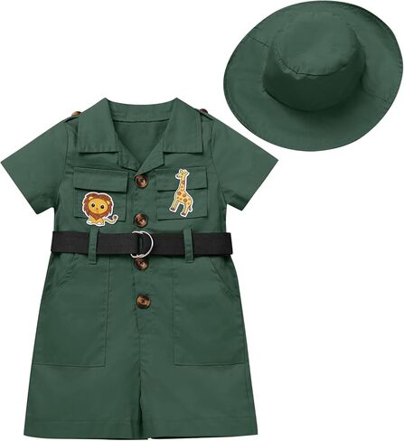 IMEKIS Toddler Baby Girl Safari Outfit Birthday with Hat Lion Giraffe Cake Smash Photo Shoot Summer Clothes in Saudi Arabia