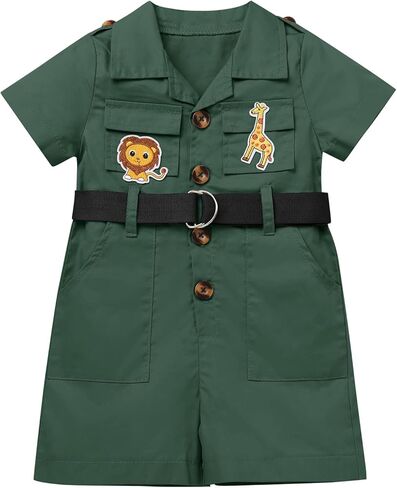 IMEKIS Toddler Baby Girl Safari Outfit Birthday with Hat Lion Giraffe Cake Smash Photo Shoot Summer Clothes in Saudi Arabia