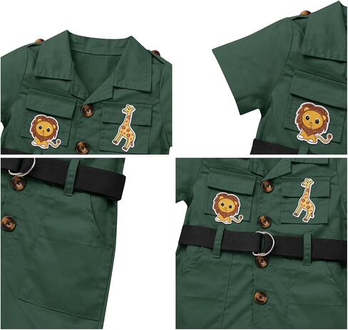 IMEKIS Toddler Baby Girl Safari Outfit Birthday with Hat Lion Giraffe Cake Smash Photo Shoot Summer Clothes in Saudi Arabia