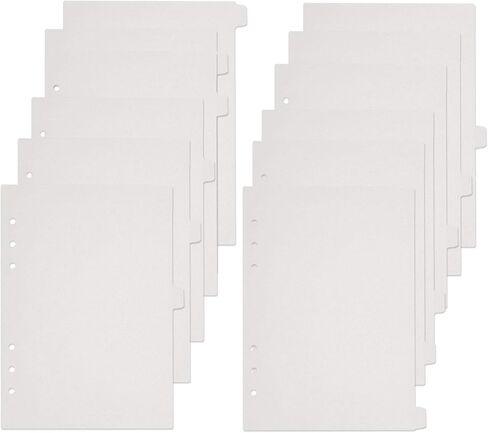 A5 Binder Dividers ,6 Tab Transparent Binder Index Dividers, 6 Holes Plastic Clear Binder Dividers with Tabs Loose Leaf Page Tab Dividers in Saudi Arabia