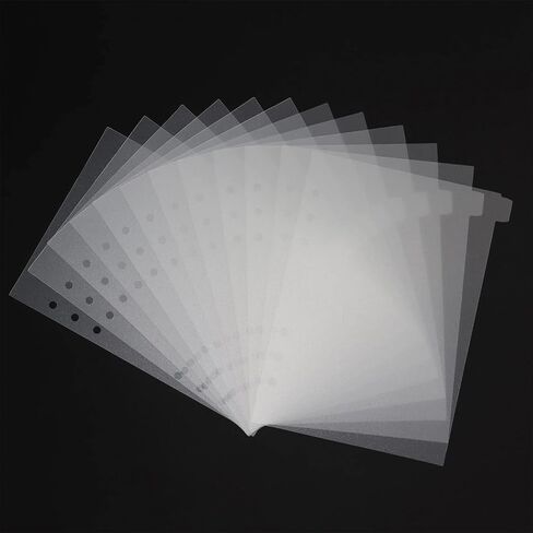 A5 Binder Dividers ,6 Tab Transparent Binder Index Dividers, 6 Holes Plastic Clear Binder Dividers with Tabs Loose Leaf Page Tab Dividers in Saudi Arabia