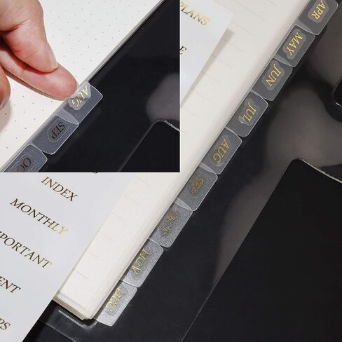 A5 Binder Dividers ,6 Tab Transparent Binder Index Dividers, 6 Holes Plastic Clear Binder Dividers with Tabs Loose Leaf Page Tab Dividers in Saudi Arabia