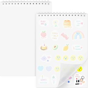 2 Pack Reusable Sticker Book, Blank Sticker Collecting Album, Sticker Collecting Book with Plastic Cover, 80 Sheets Release Paper for Sticker Keeper Holder