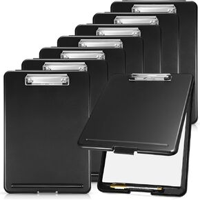 16 Pieces Clipboards with Storage Letter Size Foldable Nursing Clipboard Storage with Pen Holder Plastic Storage Clip Board with Low Profile Clip for Student Teacher Nurse Office 9.4 x 13.4 Inch