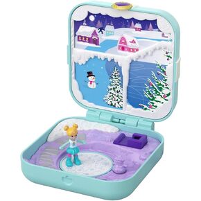 Polly Pocket Hidden Hideouts Frosty Fairytale Compact: 3 Hidden Hideouts, 3 Hidden Reveals, 3 Accessories, 1 Micro Polly Doll & Sticker Sheet