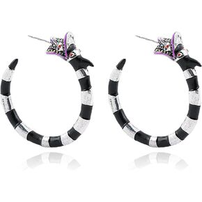Snake Earrings for Women Halloween Snake Hoop Earrings Black Snake Jewelry Gothic Sandworm Earrings Costume Halloween Cosplay Decor Accessories in Kuwait