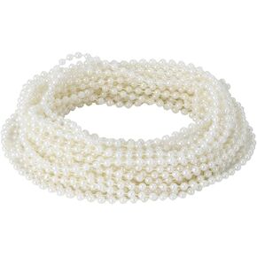 10M Artificial Pearls String 4mm Beads Chain Garland for Wedding Party Birthday Anniversary Supplies DIY Crafts (4mm Beige)