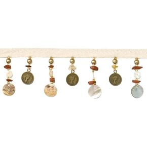 Expo International, Inc Shell and Coin Trim Pack of 1 Yard Applique, Natural Multi