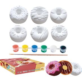 Arrebol Painting Interests Doughnut Plaster DIY Painting, Dessert Decoration Plaster Mold, paintable Plaster Figurine Painting Craft Toy - Make Your Own Street Chalk | Unique Craft Gift Birthday Toys