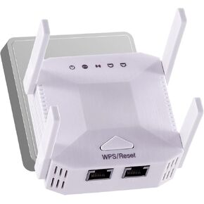 WiFi Repeater Extender Signal Booster for Home - Rapid Setup 5GHz Long-Range Internet Booster, 1200Mbps, WiFi Extender with Ethernet Port