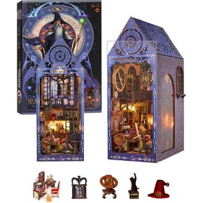 YUEONEWIN DIY Book Nook Kit - كتاب ألغاز خشبي ثلاثي الأبعاد للبالغين، طقم بيت الدمى المصغر لديكور رف الكتب، نموذج كتاب سحري بناء هدية للفتيات المراهقات والأولاد والنساء والرجال