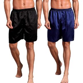 Men's Silky Satin Boxers Shorts Pajama Bottom Underwear Elastic Waist Boxer Briefs