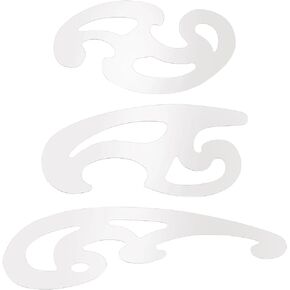 BENECREAT 3 Pcs Stainless Steel French Curve Ruler, Metal Pattern Ruler, Drafting Stencils Drawing Templates Tool for Garment Leather Design, Decorative Embossing, Professional Drawing Tool