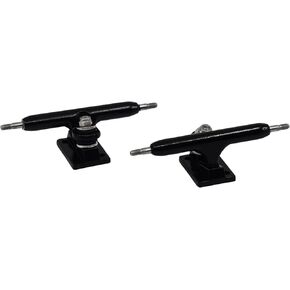 Teak Tuning Prodigy Fingerboard Trucks with Upgraded Lock Nuts, Midnight Black Colorway - 32mm Wide - Professional Shape, Appearance & Components - Includes Pro Duro 61A Bubble Bushings in Teak Teal