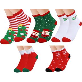 LCG 5 Pairs Kids Christmas Socks Warm Winter Thick Cotton Kid Socks for Kids Boy Girl