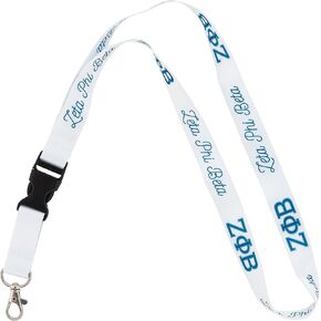 Desert Cactus Zeta Phi Beta Sorority Lanyard Keychain Car Keys ID Badge Holder Detachable Breakaway Snap Buckle (Lanyard - White Script)