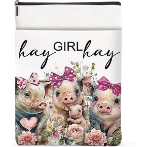 Cute Western Llama Book Lovers Gifts Book Sleeve Llama Gifts Book Pouch Book Protector with Front Pocket Western Llama Stuff for Women Girls Friend Birthday Christmas Book Accessories Book Club Gifts