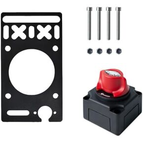 300A Battery Disconnect Switch with Holder Mount, 12V-24V Cut Off Kill Switch for RV, ATV, Car, Marine, Boat