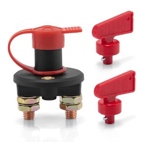 RV Battery Disconnect Switch 12V: Battery Master Cut Shut Off Switch 12V-48V Heavy Duty Battery Isolator Switch 300Amps Power Battery Switch for Car Off-Road Truck Boat RV Marine (2 Key Kit)