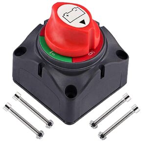 Battery Switch Disconnect Isolator, 12-48 V Battery Power Cut Master Switch, Waterproof Disconnect Switch for Car RV Truck ATV Vehicles Boat, by LIYYOO