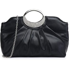 حقيبة يد نسائية أنيقة ذات ثنيات للسهرة، محفظة أنيقة من جلد البولي يوريثان لحفلات الزفاف وحفلات الكوكتيل in Kuwait