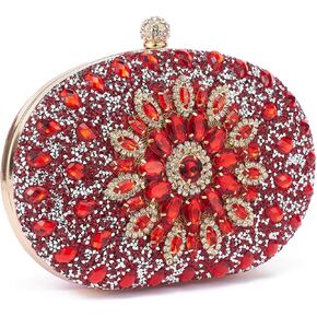 Rhinestone Clutch Purses For Women Evening Sparkly Clutch Crystal Diamond Bag For Party Weddings Formal Prom(Black)