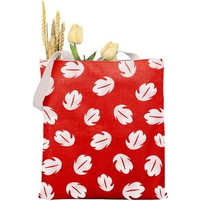 MAOFAED Cartoon Character Inspired Gift Hawaiian Leaf Printed Canvas Tote Bag Summer Beach Gift