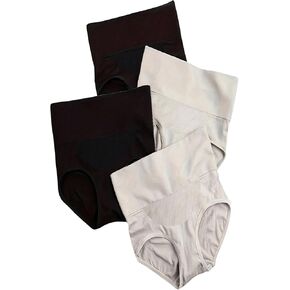 Women's High Waisted Tummy Control Briefs Breathable Seamless Thongs Butt Lifting Underwear Pack of 4