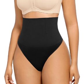 SHAPELLX Womens Underwear Tummy Control Shapewear Thong Panties Seamless Shapewear Waist Slimming Girdle (Black,XS/S)