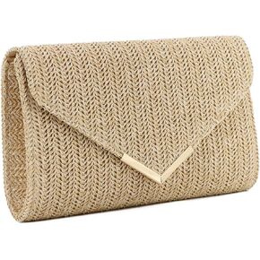 Women Straw Clutch Purse Summer Evening Bag Rattan Clutch Woven Beach Handbag Wedding Travel Party Clutch in Kuwait