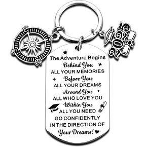 Graduation Gifts for Her Him Class Of 2025 Graduation Keychain for College Middle High School Graduate Boys Girls for Senior Nurse School Student Teen Girls Boys 2025 Graduation Compass Gifts