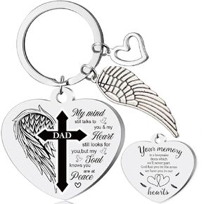 Mom Dad Memorial Gifts Keychains - Sympathy Gift for Loss Of Loved One Grief Bereavement Remembrance Mother Father Keychain