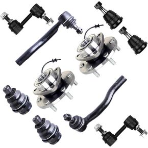 SCITOO 10-PC Set Suspension Kit for Infiniti QX56 for Nissan Armada Titan Front Outer Tie Rod End Front Sway Bar End Link Front Lower Ball Joint Front Upper Ball Joint Wheel Hub Bearing