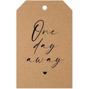 One Day Away Wedding Tags, 50pcs Rehearsal Dinner Favor and Silverware Tags