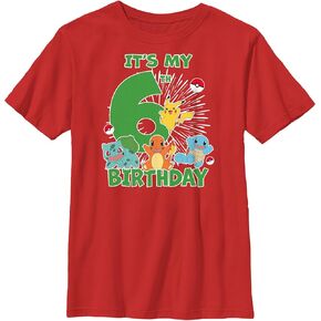 Boy's Pokemon It's My 6th Birthday Starters T-Shirt