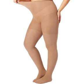 Revolutionary Durable Plus Size Pantyhose, Run Resistant Control Top Sheer Tights for Women with Reinforced Toes