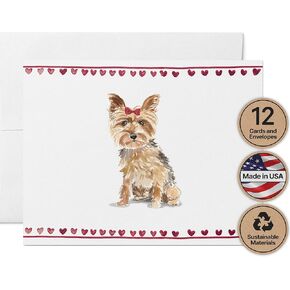 Twigs Paper - Boxer Dog Note Cards - Set of 12 Blank Cards (5.5 x 4.25 Inch) with 12 Envelopes - 100% EcoFriendly Stationery - Made In USA