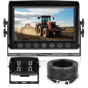 Wired Backup Camera System with 7’’ IPS 4 Split Monitor + 4 Cameras with Rear View Camera, with Side Front View Camera 18 IR Night Vision Waterproof for RV, Trailer, Bus, Trucks BX74