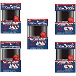 KMC [Black] Card Barrier Hyper Mat Mini Sleeves 60pcs × 5 Sets (5 Packs/Total 300 Sheets) from Japan