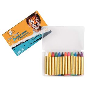 Face Paint Crayons Kits for Kids– Face Painting Set Including12 Colors Crayon, Non-toxic and High-Quality Paint for Halloween Makeup, Costumes, Birthday Party (12 Color Bright)
