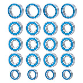 20PCS Rubber Sealed Blue Ball Bearing Kit for All Tamiya TT-01 RC Models Upgrade Parts