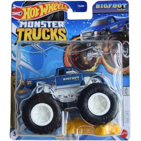 Matchbox Hot Wheels Monster Trucks Bigfoot 4x4x4, Leading Legends 4/5 Connect and Crash Car 1:64 Scale die cast